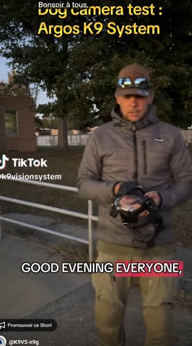 Vidéo k9 vision system, pour chiens et brigade canine, cyno